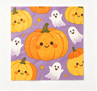 Serviettes jetables à motifs de citrouilles et de fantômes effrayants pour Halloween, serviettes de fête jetables épaisses imprimées sur le thème d'Halloween