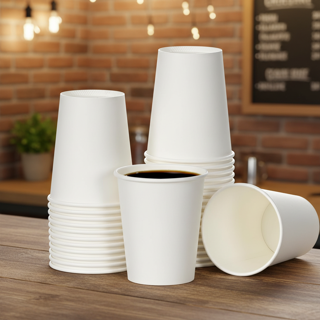 8Loz Disposable Cafe Single Walls Coffee Paper Cup With Lid