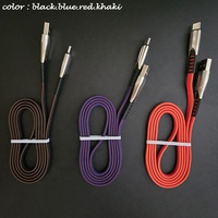 Popular duradero IOS RGB Macaron colorido plano trenzado Anti enredo USB a cables de alimentación de 8 pines