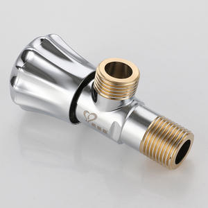 Robinet d'angle Hemans DN15 finition chromée, filetage mâle, cartouche céramique pour chauffe-eau, toilettes, chauffe-eau solaire - Product Image 1