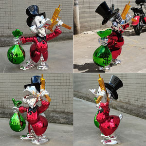 Escultura de Pato Scrooge de Diseño Personalizado para Decoración de Interiores, Esculturas de Pato, Escultura de Resina Galvanizada - Product Image 2