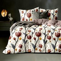 Parure de lit 5 pièces en satin matelassé gaufré King Size, rouge profond, de luxe, avec taies d'oreiller, poids moyen 120 GSM