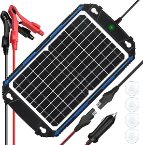 Cargador de batería Solar resistente al agua, 12W, 12 V, mantenimiento, controlador de carga inteligente integrado MPPT, Panel Solar de 12 voltios