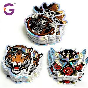 Autocollants holographiques personnalisés avec logo, autocollants adhésifs imperméables pour la décoration d'ordinateurs portables, autocollants découpés holographiques imprimés - Product Image 2