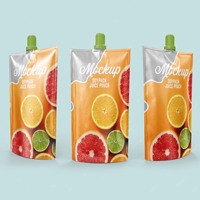Op maat bedrukte logo 500ml food grade verpakking fruit spout juice pouches vloeibare stand-up spout pouch voor dranken met rietje
