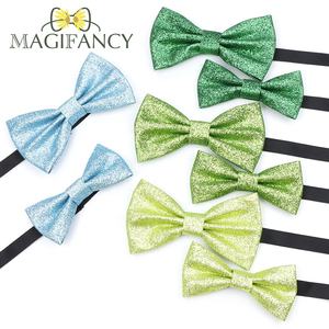 Top Glitter Navidad sólido Bowtie Set padre-hijo oro brillante mariposa hombres niños anfitrión fiesta Show boda Cosplay accesorio regalo - Product Image 5