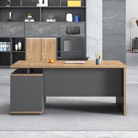 Escritorio Ejecutivo de Madera Resistente, Escritorio para Computadora con Diseño Moderno para el Hogar o la Oficina, Marca HY