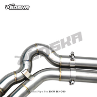 Pipa Z Ganda Kustom untuk Balap BMW M2/M3/M4 G80/G82/G87/G8X 3.0T 2021-2024 Boska Equal Length Mid Pipe Peningkat Suara Pipa Balap
