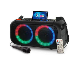 ลำโพงไมโครโฟนไร้สายแบบมืออาชีพ ขนาด 6.5 นิ้ว พร้อมไฟ RGB สำหรับงานปาร์ตี้กลางแจ้ง ควบคุมด้วยรีโมท รองรับการ์ดหน่วยความจำ โครงสร้างพลาสติก - Product Image 4