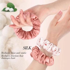 Élastiques à cheveux en soie de mûrier pour femmes, doux et sans dommage pour les cheveux, avec impression personnalisée - Product Image 2