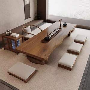 Japanese Style Wooden Slab Coffee <b>Table</b> Handmade <b>Low</b> Tea <b>Table</b> For Living Room Meeting Use - Product Image 3