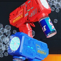 LINKBRAND 2024 Pistola de Burbujas Automática de Plástico ABS con Luz, Soplador de 10 Orificios, Unisex, para Niños de 5 a 7 Años, Burbujas de Jabón con Luz