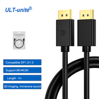 Câble DP 4K Ult-unite 1.4v 1m avec blindage combiné en PVC pour moniteur compatible DP1.2/1.0