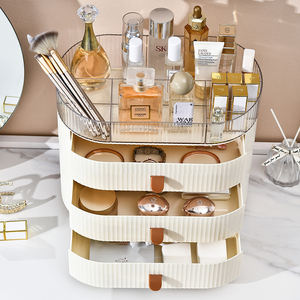 منظم مستحضرات تجميل بلاستيكي قابل للتكديس بالجملة مع أدراج وحاوية تخزين - Product Image 3