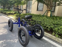 Vélo électrique 4 roues populaire 2025, moteur 1000W, batterie 48V 24Ah, vélo cargo électrique tout-terrain avec suspension