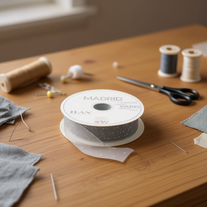 Nastro Decorativo ILAN 4.0Cm 91M Grigio Madrid a Pois per Artigianato e Cucito - Product Image 2