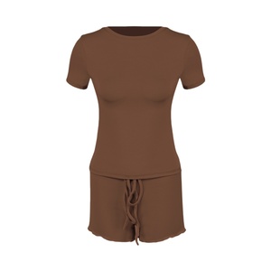 Nouveau T-shirt <span class=keywords><strong>d</strong></span>écontracté pour <span class=keywords><strong>femme</strong></span>, coupe ajustée, col rond, manches courtes, collection <span class=keywords><strong>été</strong></span> 2026 - Product Image 5