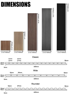 Paneles Acústicos Modernos de Listones de Madera, Roble Negro, Akupanel, Paneles Absorbentes de Sonido Minimalistas para Decoración de Paredes y Techos de Hogar y Oficina - Product Image 3