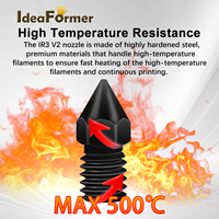 Imprimante 3D Ideaformer IR3 V1/V2, buse en acier trempé noir, quatre tailles disponibles 0,4/0,6/0,8/1,75 mm, compatible 3g, autres marques