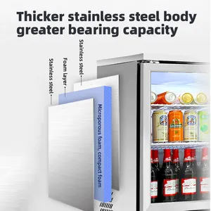 MUXUE <span class=keywords><strong>4</strong></span>门啤酒冷却器吧冰箱玻璃门冰箱后吧冷却器柜台下瓶啤酒冰箱 - Product Image 3