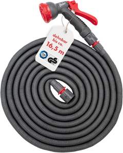 Manguera de jardín flexible con 7 funciones Manguera de agua básica y flexible de <span class=keywords><strong>15</strong></span> m con núcleo de látex <span class=keywords><strong>triple</strong></span> que incluye adaptador - Product Image 1