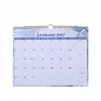 Kalender Meja Warna Kustom Sesuai Permintaan, Cetak Kalender Dinding, Cetak Planner Bulanan 2027, Kalender Meja Berdiri dengan Penyangga