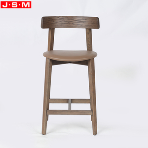Sedia da Bar Moderna e Semplice con Telaio in Legno di Frassino e Seduta Imbottita, Marrone, per Casa, <span class=keywords><strong>Cucina</strong></span> e Uso Commerciale - Product Image 2