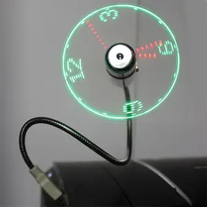 El LED ışık dijital saat mesaj fanı ile sıcaklık USB Mini masa fanı ile Fahrenheit 40cm uzunluk