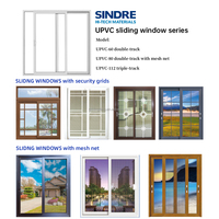 Ventanas Corredizas Blancas de UPVC, Ventana Corrediza de Vidrio Templado Simple o Doble con Herrajes Seguros para el Hogar