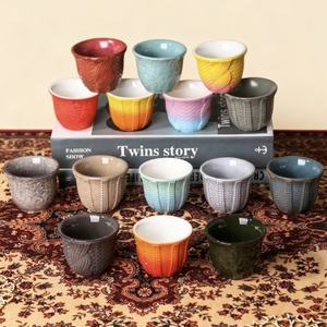 Tazze <span class=keywords><strong>da</strong></span> Tè in Ceramica Artigianali con Rilievo Souvenir dell'Arabia Saudita <span class=keywords><strong>Tazzine</strong></span> <span class=keywords><strong>da</strong></span> <span class=keywords><strong>Caffè</strong></span> Arabe con Stampa Personalizzata - Product Image 3