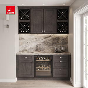 AllandCabinet Shaker en bois massif gris foncé de style traditionnel Armoire de cuisine personnalisée MDF Laque PVC Marbre/Stratifié Usage domestique - Product Image 5