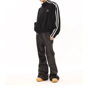 <span class=keywords><strong>Pantaloni</strong></span> svasati <span class=keywords><strong>in</strong></span> <span class=keywords><strong>pelle</strong></span> sintetica di alta qualità da uomo <span class=keywords><strong>con</strong></span> fascia elastica <span class=keywords><strong>in</strong></span> vita da uomo accatastati <span class=keywords><strong>pantaloni</strong></span> Vintage a tinta unita da uomo - Product Image 2