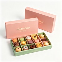 Boîte à chocolats personnalisée avec logo du fabricant, embossée, 8/10/12/16/24 pièces, boîte à biscuits et bonbons de qualité alimentaire avec séparateur, boîte cadeau de luxe