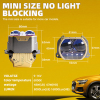 SANVI Auto Lighting Factory Nouvelle Arrivée L600S 3 Pouces Matrice 63W 6000K Phare de Voiture à Lentille Projecteur LED 12V pour Audi Q8