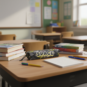 Astuccio ILAN con Design Spaziale e Chiusura a Coulisse per Materiale Scolastico - Product Image 3