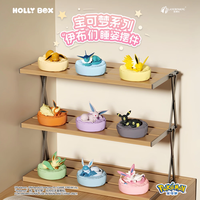 Vente en gros de figurines miniatures Pokémon Eevee Family Sleeping Pose Blind Box, collection de jouets d'anime et de dessins animés pour les distributeurs et les acheteurs en gros
