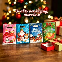 Sacs en plastique de Noël en gros prêts à l'emploi avec poignée découpée pour le commerce de détail, les cadeaux, les fêtes, les bonbons, les boutiques et les enfants