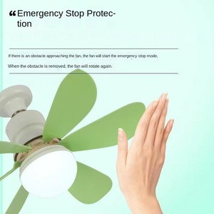 Ventilateur de plafond circulaire avec lumière, télécommande, salle de bain, LED à économie d'énergie, vis E27, moderne, simple - Product Image 4