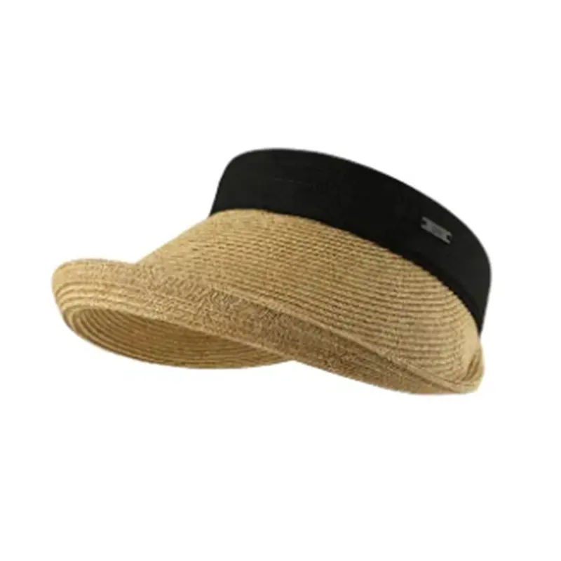 Topi anyaman matahari luar ruangan musim panas modis dapat disesuaikan topi jerami pelindung matahari kasual wanita