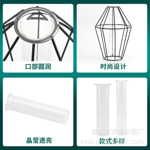 Seeking Excellence Glass Test Tube Vase Hydroponic Container For Flower Green Plant Desktop Use Geometric Shape - Product Image 3