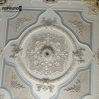 Médaillon de plafond GRG style Château Français, design personnalisé, rosette classique européenne en plâtre renforcé de fibre de verre pour salle à manger
