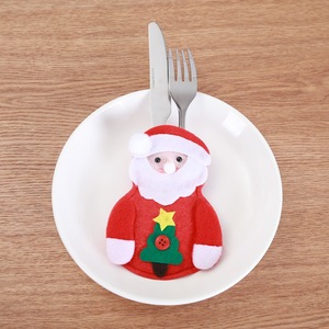 Cocina mesa de comedor decoración muñeco de nieve Santa Claus gente decoración de fieltro para Navidad fieltro cuchillo cubierta - Product Image 6