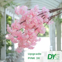 Rosa Blüte künstliche Blume Simulation Blume künstliche Kirschblüte Baum Stiele Faux Kirsche Blumen für Hochzeit Home Decor