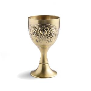 Nuevo Vaso Julep de Latón Sólido con Diseño Antiguo Grabado a Mano, Color Dorado, para Decoración de Bodas - Product Image 1