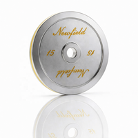 Plaques de musculation calibrées 100% en acier inoxydable pour la compétition de musculation, entraînement en salle de sport, de 5 kg à 25 kg, surface mate givrée