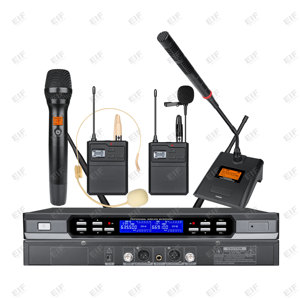 ระบบไมโครโฟนไร้สายแบบสองช่องสัญญาณ HP-3000 พร้อมแบตเตอรี่ AA ขั้วต่อ XLR ควบคุมระดับเสียง สำหรับคาราโอเกะ/บาร์/งานปาร์ตี้ - Product Image 1