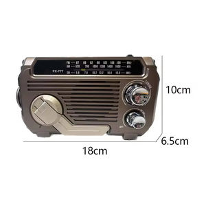 Radio multibandes, carte TF, manivelle, panneau solaire, recharge USB, lampe torche ABS, lampes de camping LED - Product Image 2