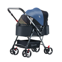 Petite poussette légère pliable à 4 roues pour animaux de compagnie pour chien chat utilisation en extérieur