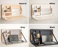 Bureau mural pliable en contreplaqué minimaliste personnalisé, gain de place, durable et portable