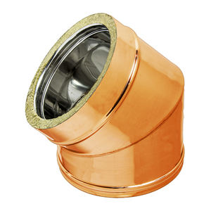 Systèmes d'évacuation des gaz de fumée et des cheminées fabriqués en Italie, en acier inoxydable 316/cuivre, coude à 45 degrés - Product Image 1